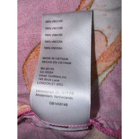 Urban Outfitters triangle halter dress pink yellow flourish swirl size medium - Picture 6 of 6